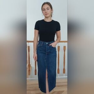 Babaton Black Ribbed Body Suit